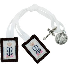 VILLAGE GIFT IMPORTERS Genuine Homemade Scapulars | 100% Real Wool | 6 Styles | Made in The USA | Durable and Beautiful Quality | Christian Jewelry (Girls Small Scapular)