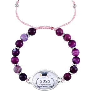 Graduation Gift 𝗳𝗼𝗿 Girl 2025 Graduation Bracelets Friendship Gifts for Women 𝗜𝗻𝘀𝗽𝗶𝗿𝗮𝘁𝗶𝗼𝗻𝗮𝗹 𝗕𝗿𝗮𝗰𝗲𝗹𝗲𝘁𝘀 𝗚𝗶𝗳𝘁𝘀 𝗳𝗼𝗿 𝗪𝗼𝗺𝗲𝗻 Graduation Healing Stone Bracelets Gifts for Her