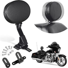 PBYMT Driver Rider Backrest, Adjustable Driver Backrest, Black Rider Backrest Fit for Harley Davidson Touring Electra Glide Road Glide Road King Street Glide 1997-2024
