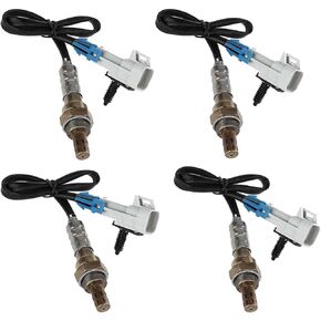 234-4668 4pcs مستشعرات أسفل مجرى النهر O2 مستشعر الأكسجين متوافق مع 2005 2004 2003 Chevy Avalanche Silverado Silverado Suburban 1500 Escalade Tahoe GMC Sierra 1500 Yukon XL 1500 5.3L 02 Sensor