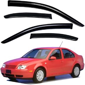 Lightronic Extra Date Outso Mount Auto Vent Window Revor ، يناسب 1999-2005 Volkswagen Jetta سيدان ، واقي أمطار حماية الأشعة فوق البنفسجية ، ندوة النافذة الأصلية ، التثبيت السهل بدون حفر ، داكنة الدخان ، 4-Pcs
