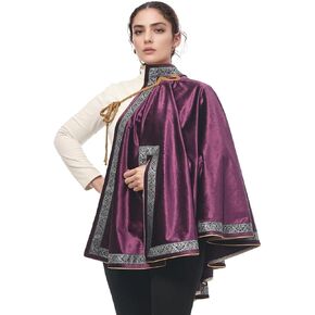 Medieval Half Shoulder Cape Steampunk Renaissance Shawl Lace Up Cape for Halloween Costume