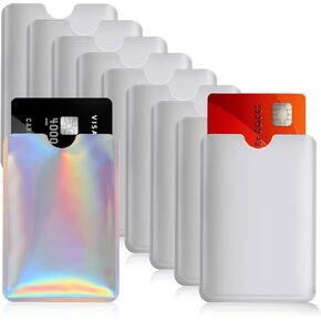 Vin Beauty 10PCS RFID Blocking Sleeves, Identity Theft Protection Secure Sleeves Set RFID Card Holder Credit Card Sleeve Secure Credit & ID Cards Holder(9 Regular + 1 Laser Color)