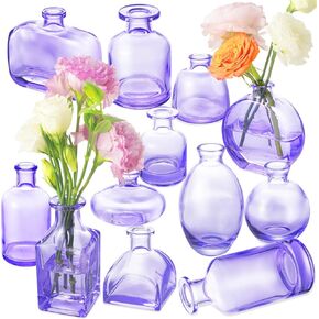 Bud Vases Set of 24, Glass Bud Vases in Bulk, Clear Bud Vases for Centerpieces, Small Glass Vases Flowers Vintage Vases for Rustic Wedding Home Decor Floral Arrangements Mini Glass Bud Vase