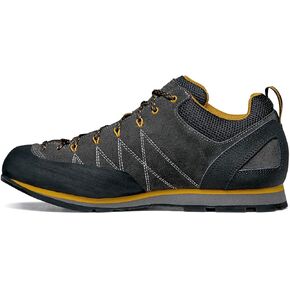 SCARPA Men's Crux Lightweight Suede Leather Approach Shoes for Hiking & Walking - Shark/Mustard - 10.5
