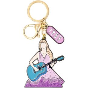 Singer Keychain with 1989 Guitar Charm For Gift for Women Girls For Car Keys Hanging Bags Clothes Backpack