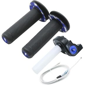 7/8" Throttle Twists Grip with Throttle Cable (Blue), Replacement for Cross-Country Motorcycle 250 Dirt Pit Motor Bike Motorcycle CRF70 TTR KLX110 SSR Thumpstar YCF