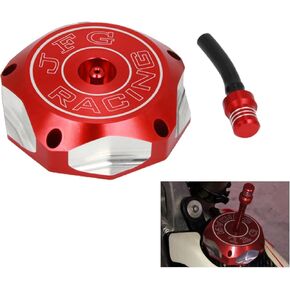 JFG RACING Billet Gas Fuel Tank Cap Cover for CRF450R 02-16 CRF450X 05-17 CRF450RX 17-18 CRF250R CRF250X 04-17 XR70R XR80 XR80R XR100R XR200 XR250 XR400 XR600L XR650L XR650R TRX400EX TRX450R-Red