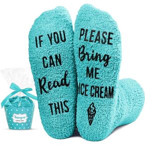 HAPPYPOP Ice Cream Gifts Ice Cream Socks - Gifts for Teenage Girls, If You Can Read This