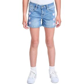 YMI Jeans Girls Pink Heart Print Clean Hend Shorts