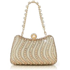 Luxury Full Diamond Evening Bag for Women Customized Handbag Versatile Crossbody Shoulder Clutch Bag for Weddings Banquets