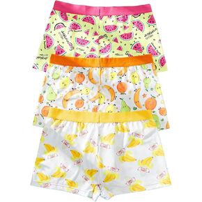 MakeMeChic Women's 3 Pack Cotton Underwear Cute Graphic Print Contrast Binding Mid Rise Panties