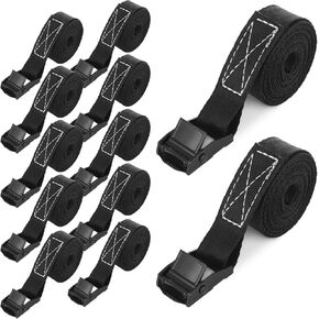 12Pcs 1" x 6.56ft Lashing Straps with Adjustable Cam Buckle, Kayak Tie Down Straps 1763lbs Break Strength Heavy Duty Cargo Strap for Motorcycle,SUP, Truck, Boat, Dirt Bike, Boat,Trailer, Luggage