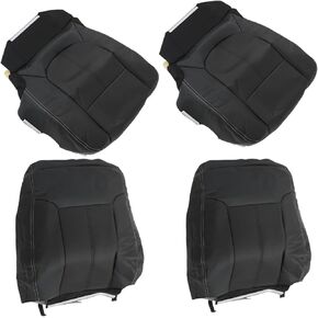 WFLNHB Artificial Leather Front Driver and Passenger Side Bottom and Top Lean Back Seat Cover Black Replacement for F250 F350 F450 F550 Lariat 2011-2016