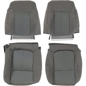 4 Pcs Driver and Passenger Bottom and Backrests Seat Cover Gray Replacement for F150 2011-2014
