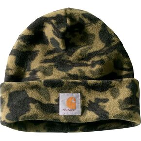 Carhartt Men's Fleece Beanie, Black Blind Duck Camo, OFA