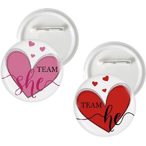 10 PCS Sweetheated Seneed Gender Dains ، Team He و Team She She Bos ، و Boy Heart Boy أو Girl Stain Brooch for Baby Shower