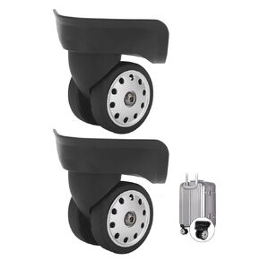 2Pcs Suitcase Casters Luggage Porous Wheels Black Swivels Wheel Replacement Lockbox Spinners Wheel Travel Customs Box Repair Parts (Black)