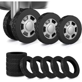 10 Pack Luggage Wheel Covers, Protector Cover for 1.89-2.04 in Spinner Wheels, Upgraded Wear-Resistant, Silent, Shock Absorption Suitcase Accessories for Carry-On Travel Luggage (Black, S)