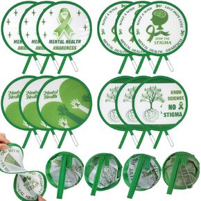 Marsui 12 Pcs Round Foldable Hand Fan Summer Flower Handheld Folding Fan 4 Patterns Collapsible Handheld Foldable for Women Girls Daily Use Festival Wedding Party Favors(Japanese Style)