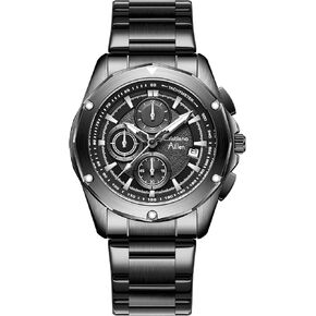 Watches for Men Waterproof Stainless Steel Analog Quartz Chronograph with Luminous, Date, Fashion Casual Sport Business Work Dress Mens Wrist Watch Luxury Gift