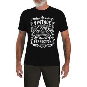 50th Birthday Vintage Shirt for Men：Vintage 1975 Shirt Aged to Perfection Graphic Tee 50th Birthday Gift