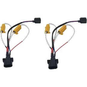 MACHSWON Pair 9008/H13 50W 6 Ohm Canbus Decoder LED Headlight Flicker Harness, Bulbs Resistor Decoders Error Free Conversion Kit, Warning Canceller Capacitors