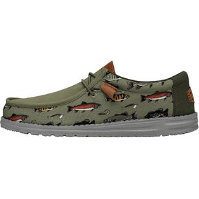 Hey Dude Wally Fish Lure Green Size 7 | Men’s Shoes | Men's Slip-on Loafers | Comfortable & Light-Weight