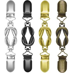 Yuboo 4 PCS Cinch Clips Vintage ، Clips Back Cinch Sweater Shawl Shawr Cardigan Collear Clip Clip لتشديد قميص Sweater Shawr Cardigan Cradigan Pant for Women