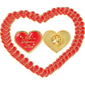 Yinkin Heart Pins Never Forget the Difference That You Make Button Pins Graduation Motivational Enamel Badges for Employee Nurse Teacher Volunteer Hats