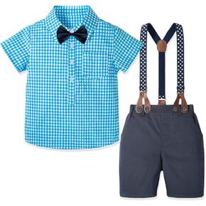 Yilaku Toddler Boy Summer Clothes Baby Boy Clothes Short Sleeve Shirt + Shorts 2Piece Kids Boy Cotton Shorts Outfits