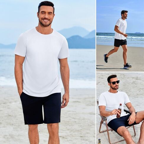 Pinspark Men's 3 Pack Pack Stirts Quick Dry Moisture Wicking Crewneck Tee Shirt Mesh Thirts Thirts Athletic Thirts in Kuwait