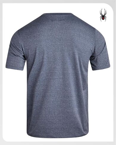 Spyder Mens Athletic Shirts - Moisture Wicking Short Sleeve Crewneck Workout Shirts for Men, Athletic Tops for Gym & Running in Saudi Arabia