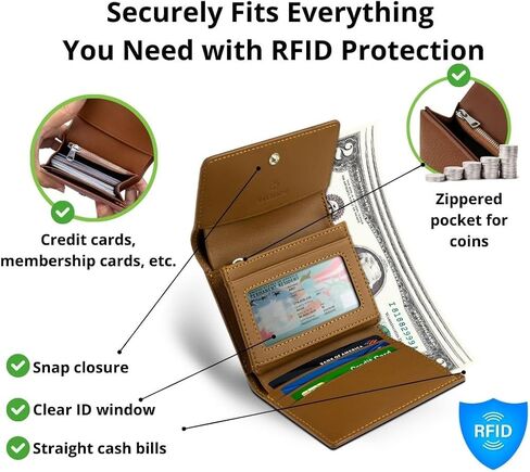 RFID-Blocking Women's Real Leather Wallet with Large Capacity and Wristlet - Small, Secure, and Chic - Conveniently Holds Cards, Cash, and Coins (Mint - RFID Protected with Wristlet) in Saudi Arabia