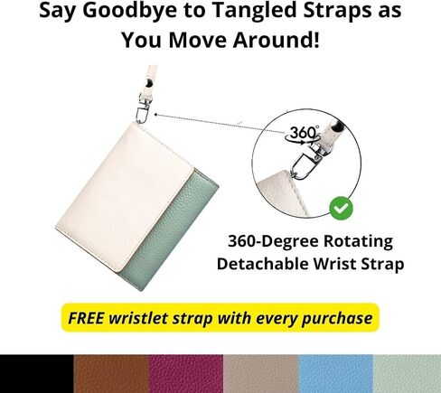 RFID-Blocking Women's Real Leather Wallet with Large Capacity and Wristlet - Small, Secure, and Chic - Conveniently Holds Cards, Cash, and Coins (Mint - RFID Protected with Wristlet) in Saudi Arabia