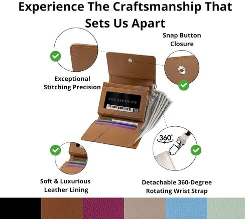 RFID-Blocking Women's Real Leather Wallet with Large Capacity and Wristlet - Small, Secure, and Chic - Conveniently Holds Cards, Cash, and Coins (Mint - RFID Protected with Wristlet) in Saudi Arabia