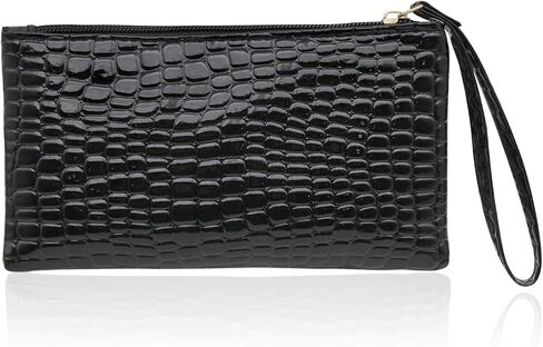 Wristlet Bags for Women, Waterproof PU Leather Small Wristlet Clutch, Portable Clutch Bag with Zipper in Saudi Arabia