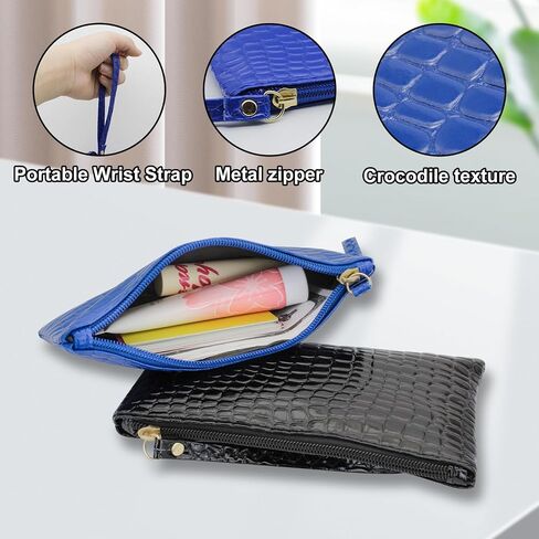 Wristlet Bags for Women, Waterproof PU Leather Small Wristlet Clutch, Portable Clutch Bag with Zipper in Saudi Arabia