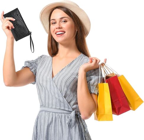 Wristlet Bags for Women, Waterproof PU Leather Small Wristlet Clutch, Portable Clutch Bag with Zipper in Saudi Arabia