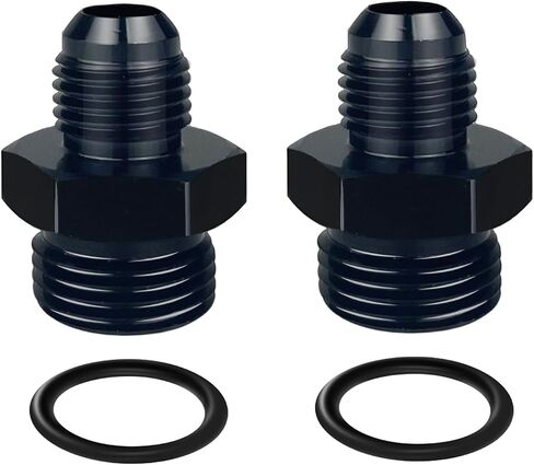 8AN Female to 3/8 Barb 90 Degree Hose Fitting Adapter Swivel Aluminum Black Pack of 2 in Kuwait