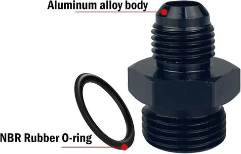 8AN Female to 3/8 Barb 90 Degree Hose Fitting Adapter Swivel Aluminum Black Pack of 2 in Kuwait