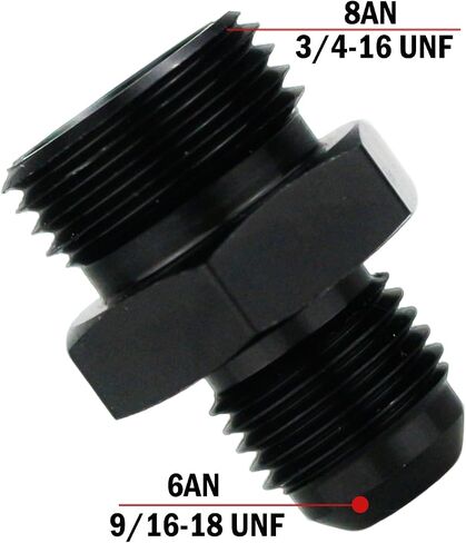 8AN Female to 3/8 Barb 90 Degree Hose Fitting Adapter Swivel Aluminum Black Pack of 2 in Kuwait
