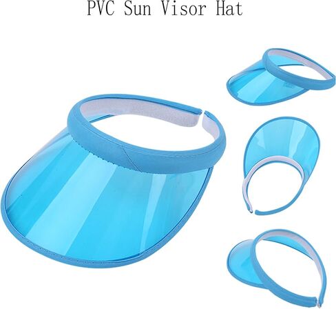 KORADI Women's Sun Visor Hats 3 Pack PVC Plastic Visors Wide Brim Clear Sun Hat Summer UV Protection Beach Cap UPF 50 in Saudi Arabia