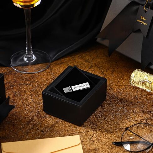 1set Tie Clips for Men Stainless Steel Tie Bars with Gift Box Best Dad Ever Gift Father of the Gifts in Saudi Arabia