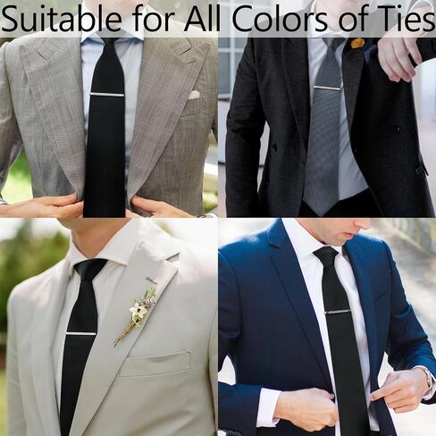 Tie Clip for Men Gun Black Gold Silver 2.4 inch, Tie Bar and Tie Pin Clip for Regular Ties Traditional Ties, Unique Mens Tie Clip Tie Clasp Black Suitable for Wedding in Saudi Arabia