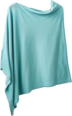 Hadley Wren Women's Classic Colorblock Everyday Cotton Poncho, Black Solid Solid in Saudi Arabia