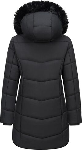 YUCOLEN Womens Winter Parka Coat Warm Thicken Jacket Down Puffer Outwear with Faux Fur Removable Hood in Kuwait
