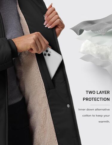 YUCOLEN Womens Winter Parka Coat Warm Thicken Jacket Down Puffer Outwear with Faux Fur Removable Hood in Kuwait