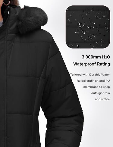 YUCOLEN Womens Winter Parka Coat Warm Thicken Jacket Down Puffer Outwear with Faux Fur Removable Hood in Kuwait
