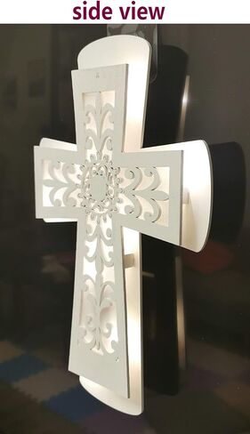 ADAVAS.Y&G Wooden LED Wall Cross with Remote Control – Christian Lighted Cross Decor, Battery Powered, Multiple Lighting Modes, Religious Wall Art for Home, Church, and Gifts in Kuwait